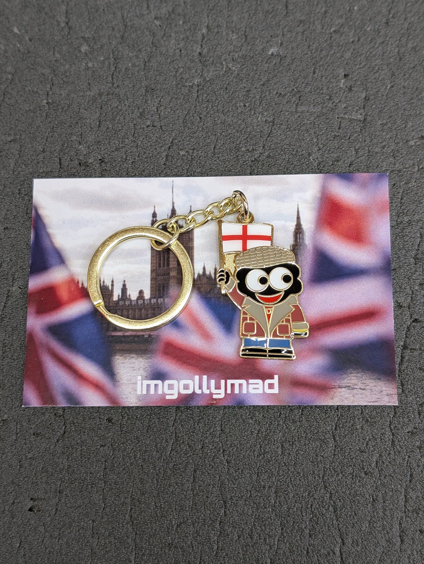 Delboy England Flag Waver Keyring