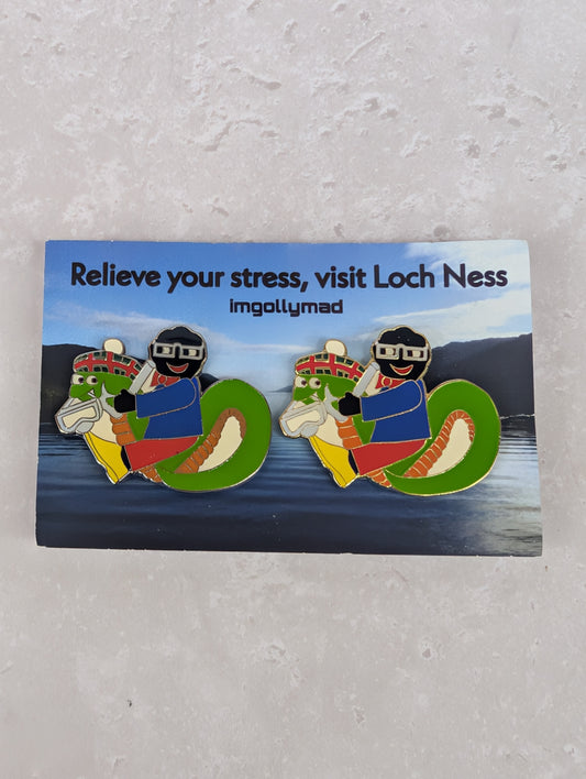 Paul and Nessie Pair of Badges White Bobble. SOLD OUT VARIANT