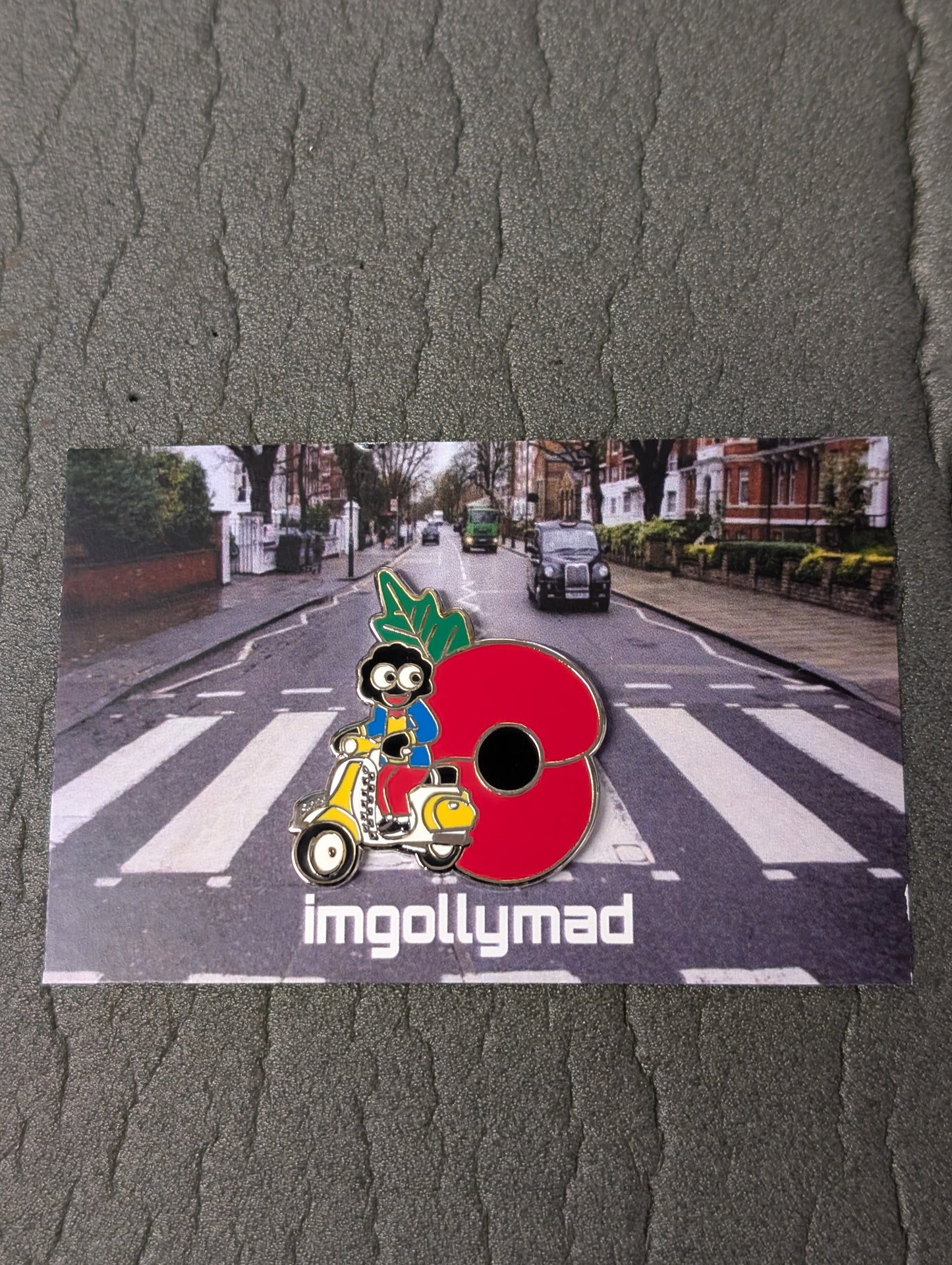 Poppy Golly Trio of Badges Red, Green and Yellow Bikes *Royal British Legion Donation*