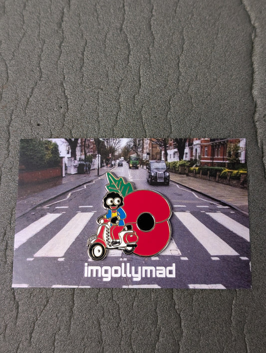 Poppy Golly Trio of Badges Red, Green and Yellow Bikes *Royal British Legion Donation*