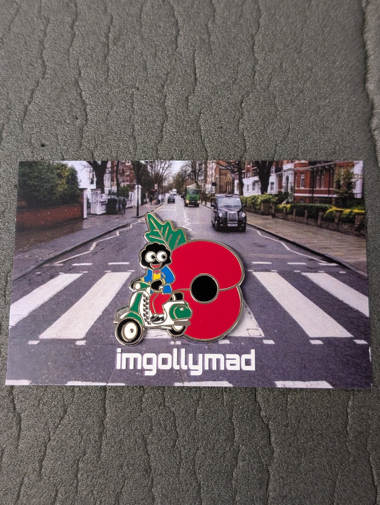 Poppy Golly Trio of Badges Red, Green and Yellow Bikes *Royal British Legion Donation*