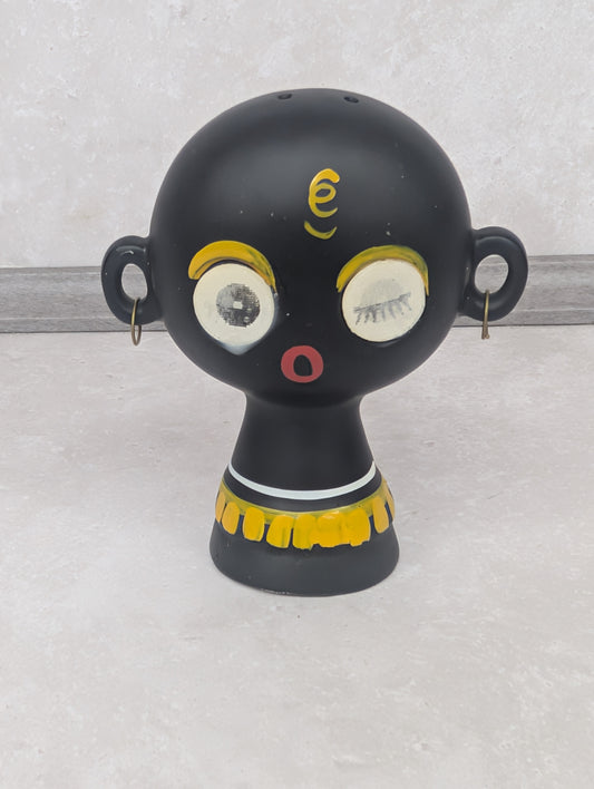 Pottery Figure with 3D Moving Eyes