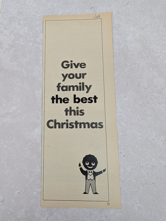 Robertsons B/W Christmas Newspaper Advert 1968