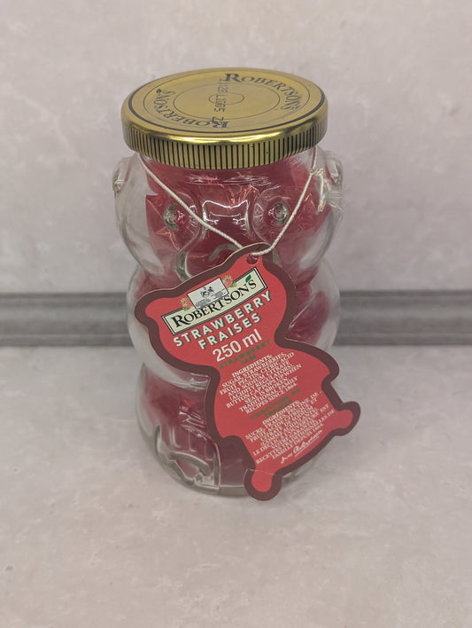 Robertsons Bear Shaped Jar Strawberry Fraises with Lid