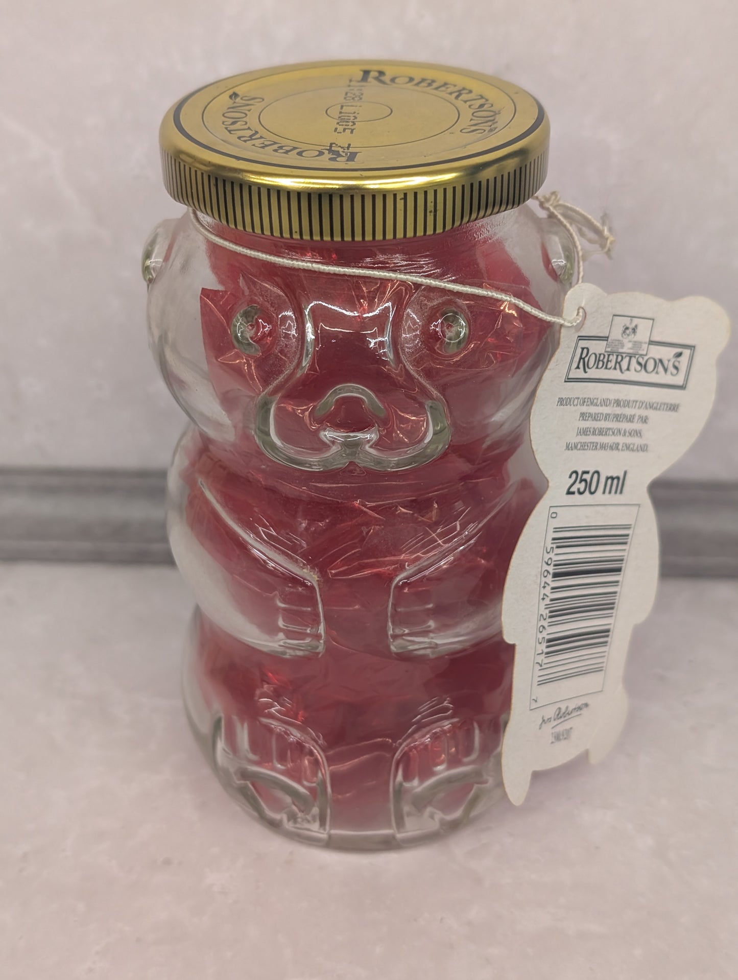 Robertsons Bear Shaped Jar Strawberry Fraises with Lid