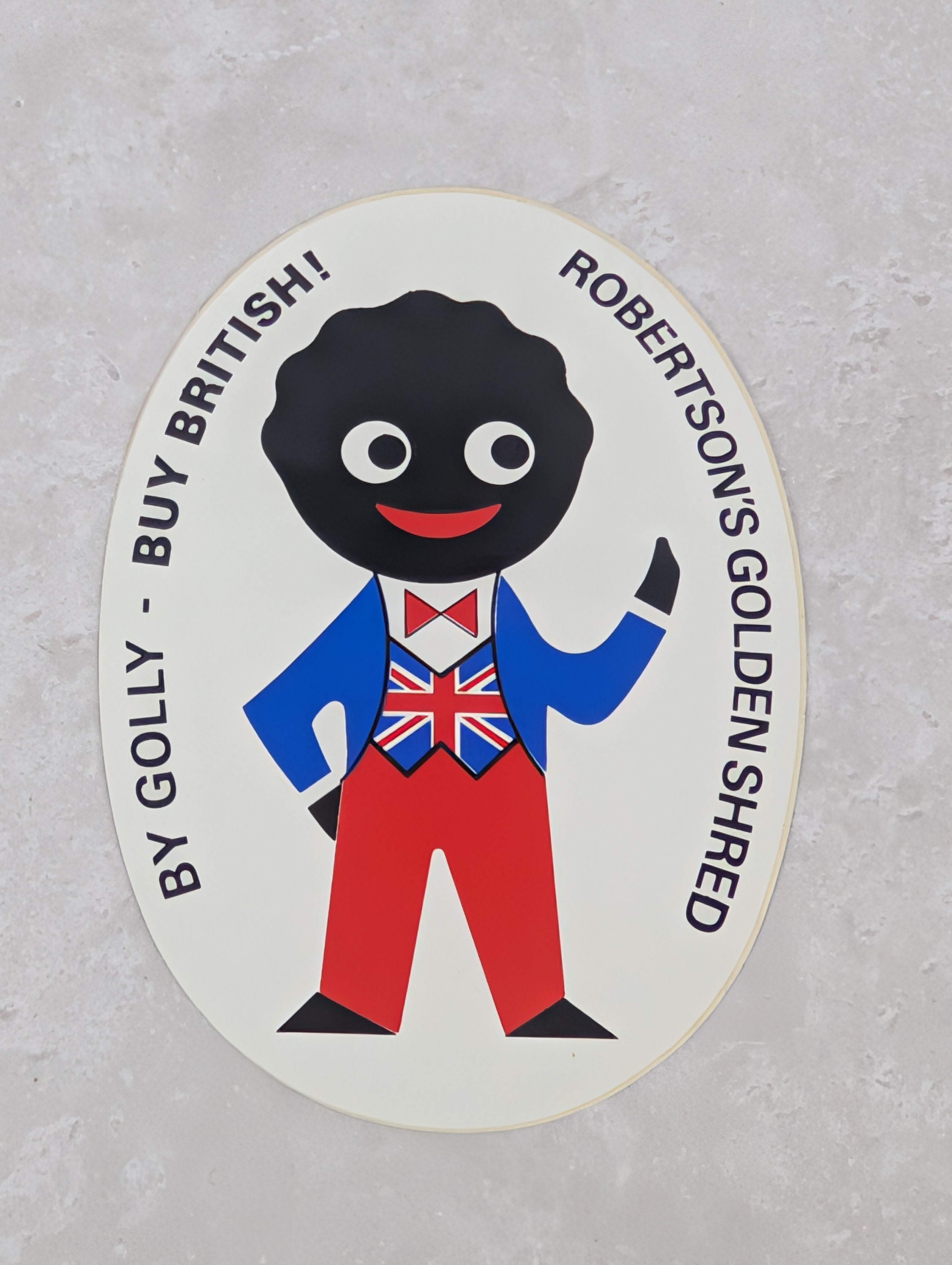 Robertsons Buy British Oval Sticker – GollyBadges.com