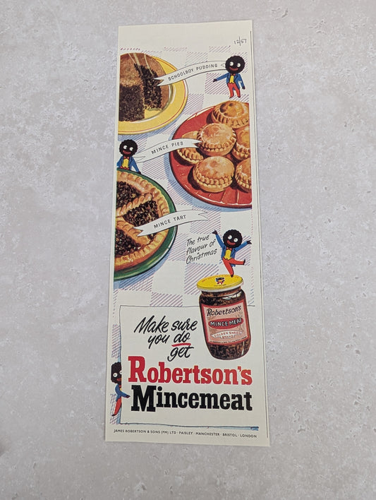 Robertsons Colour Mincemeat Newspaper Advert 1957