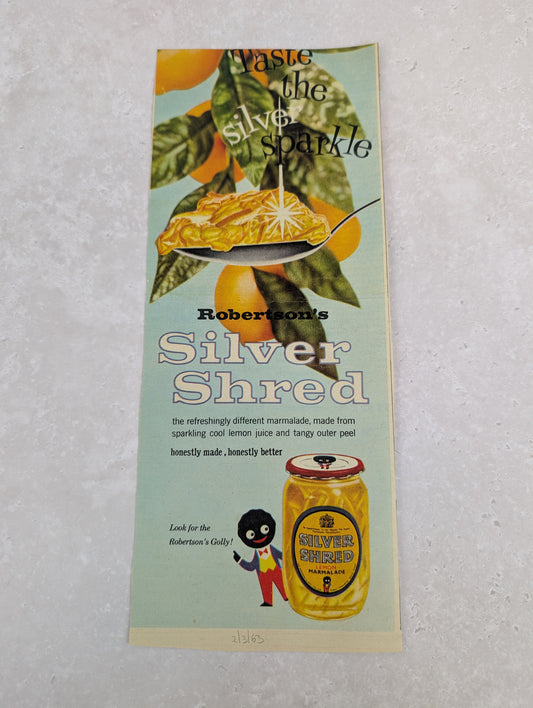 Robertsons Colour Silver Shred Newspaper Advert 1963