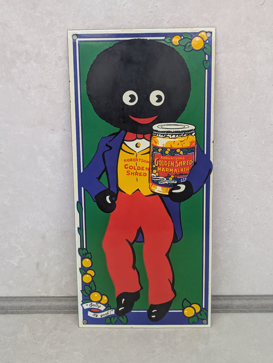 Robertsons Enamel Walking Golly Sign