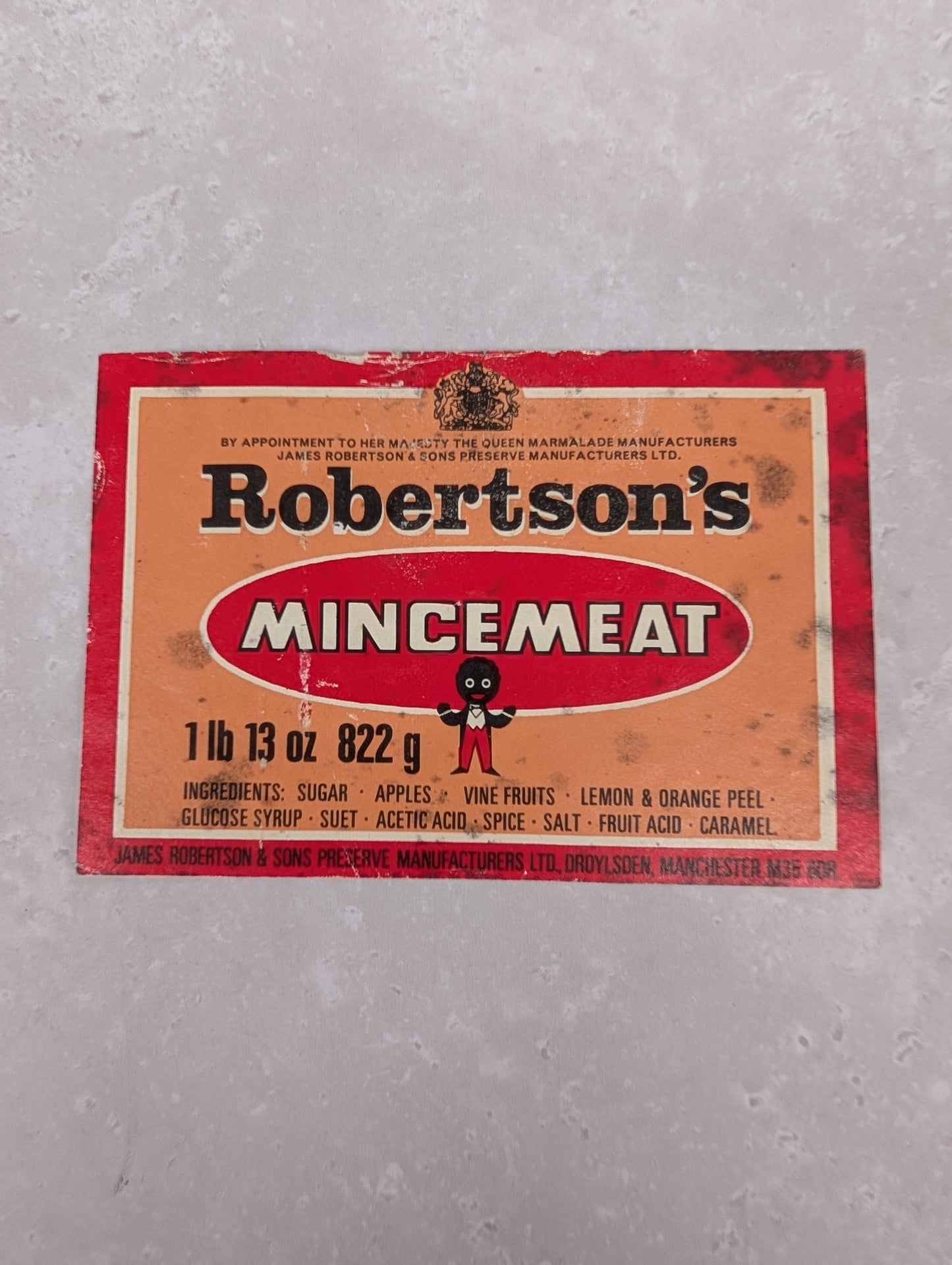 Robertsons Mincemeat Jar Label