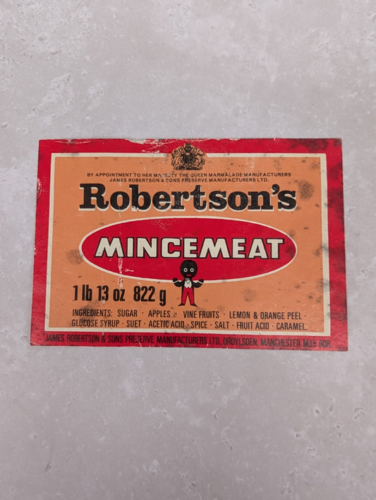 Robertsons Mincemeat Jar Label