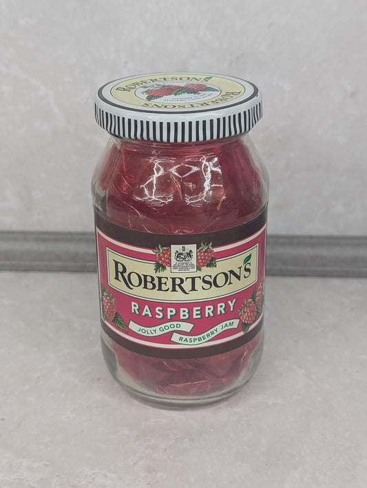 Robertsons Raspberry Jar with Lid and Golly Token