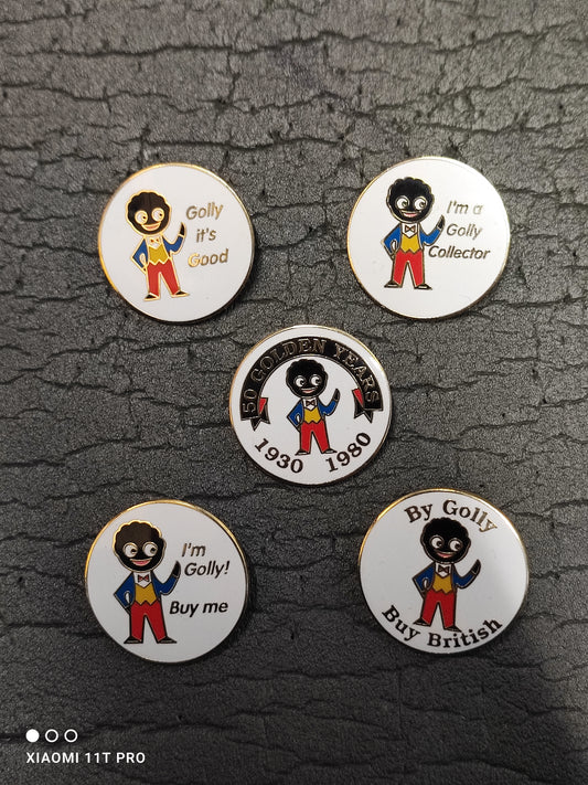 Set of 5 Badges Based on Robertsons Button Badges by Stuart Holden