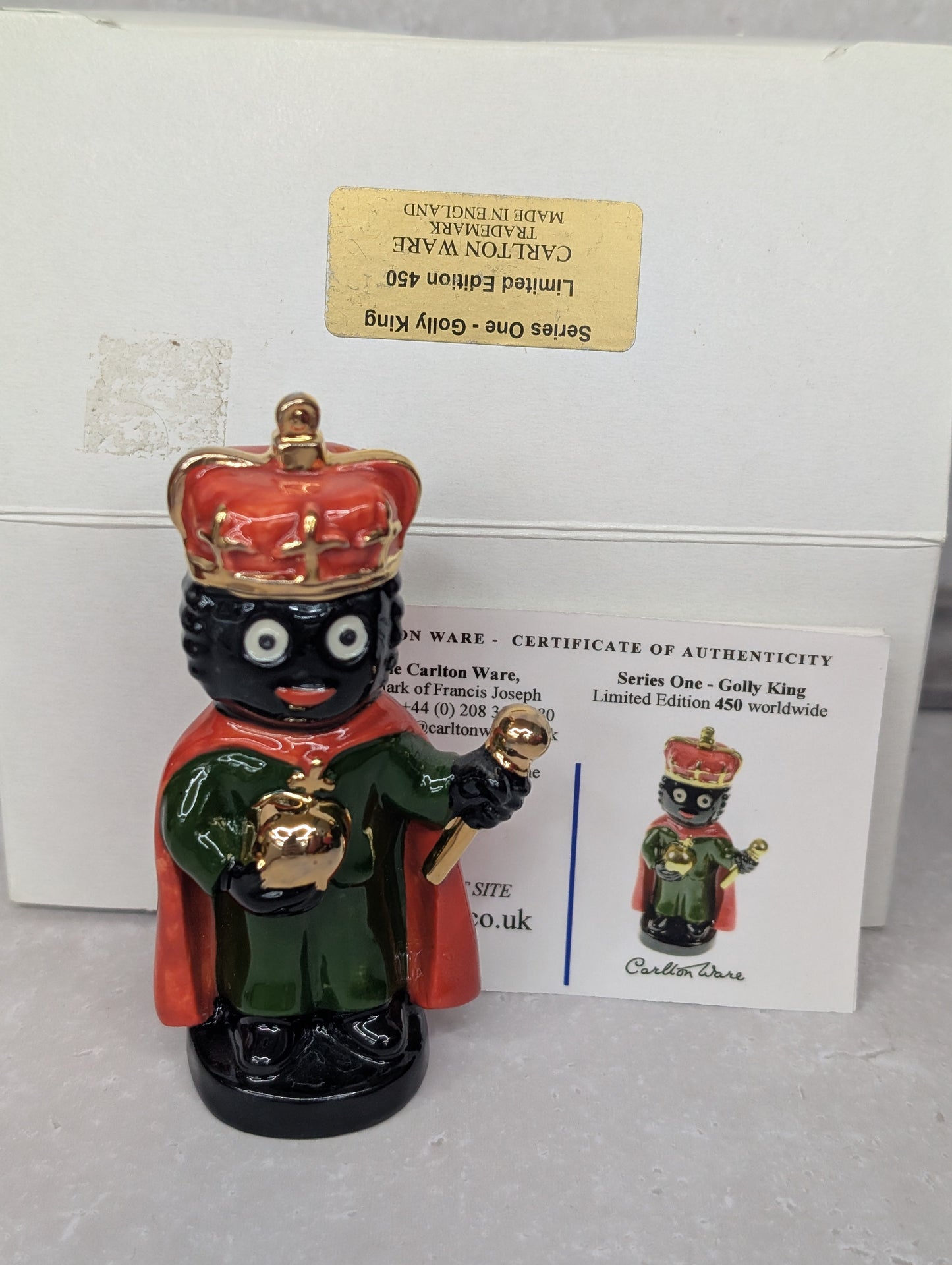 Small Black Base Green Robe King by Carltonware