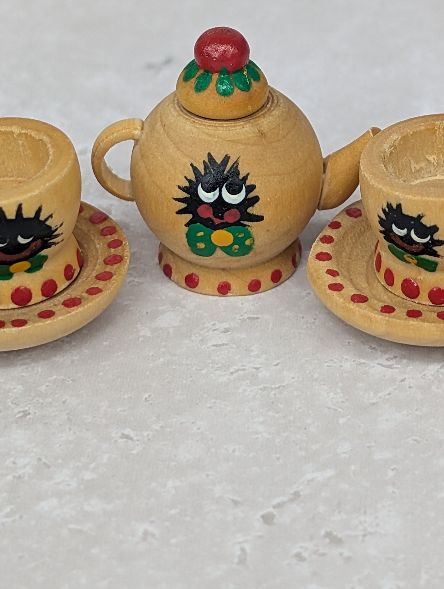 Small Dolls House Golly Wooden Tea Set