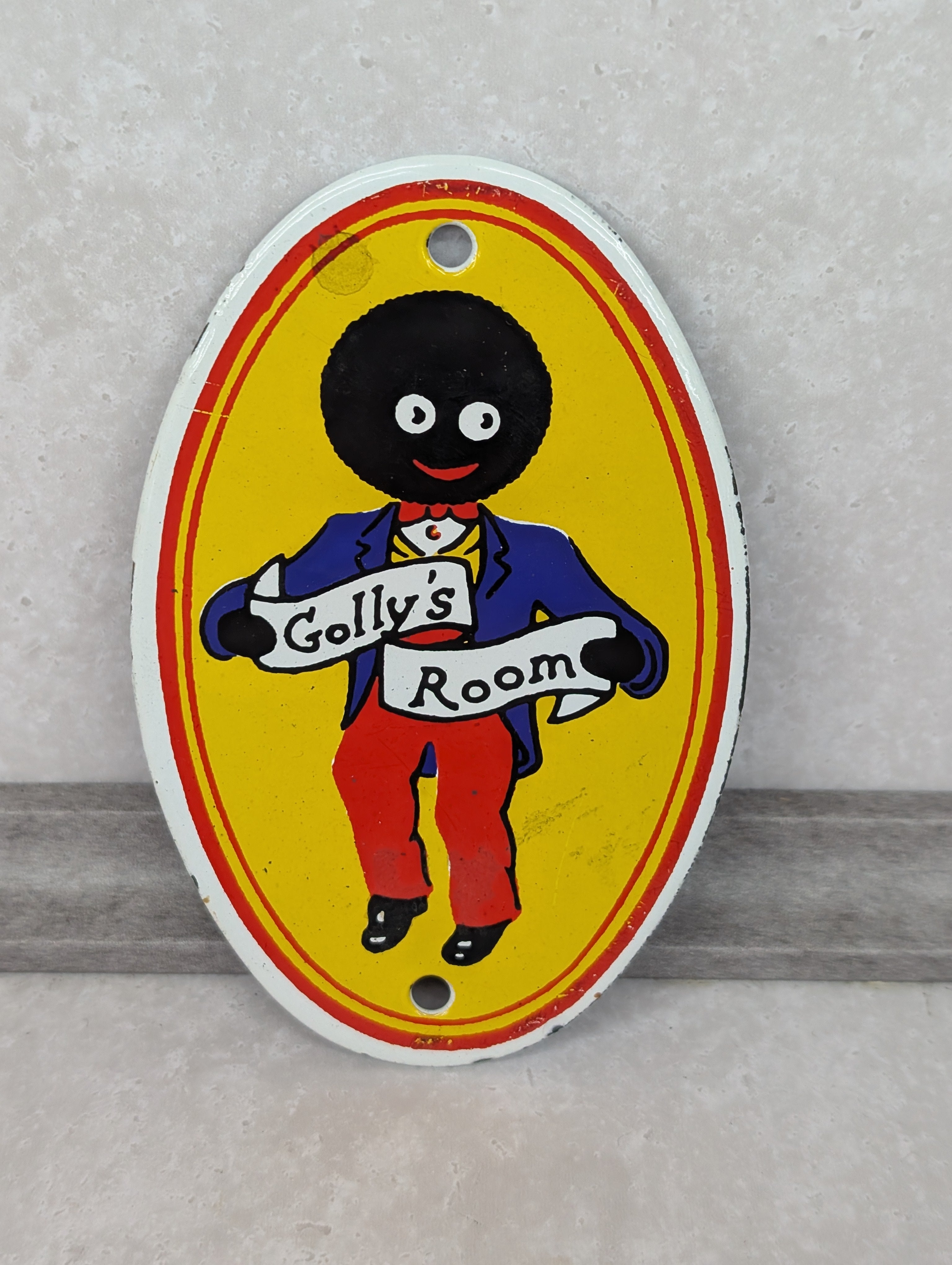 Small Gollys Room Enamel Sign by Dodo – GollyBadges.com