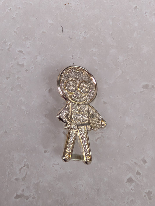 Tennis Golly Unenamelled Silver Finish