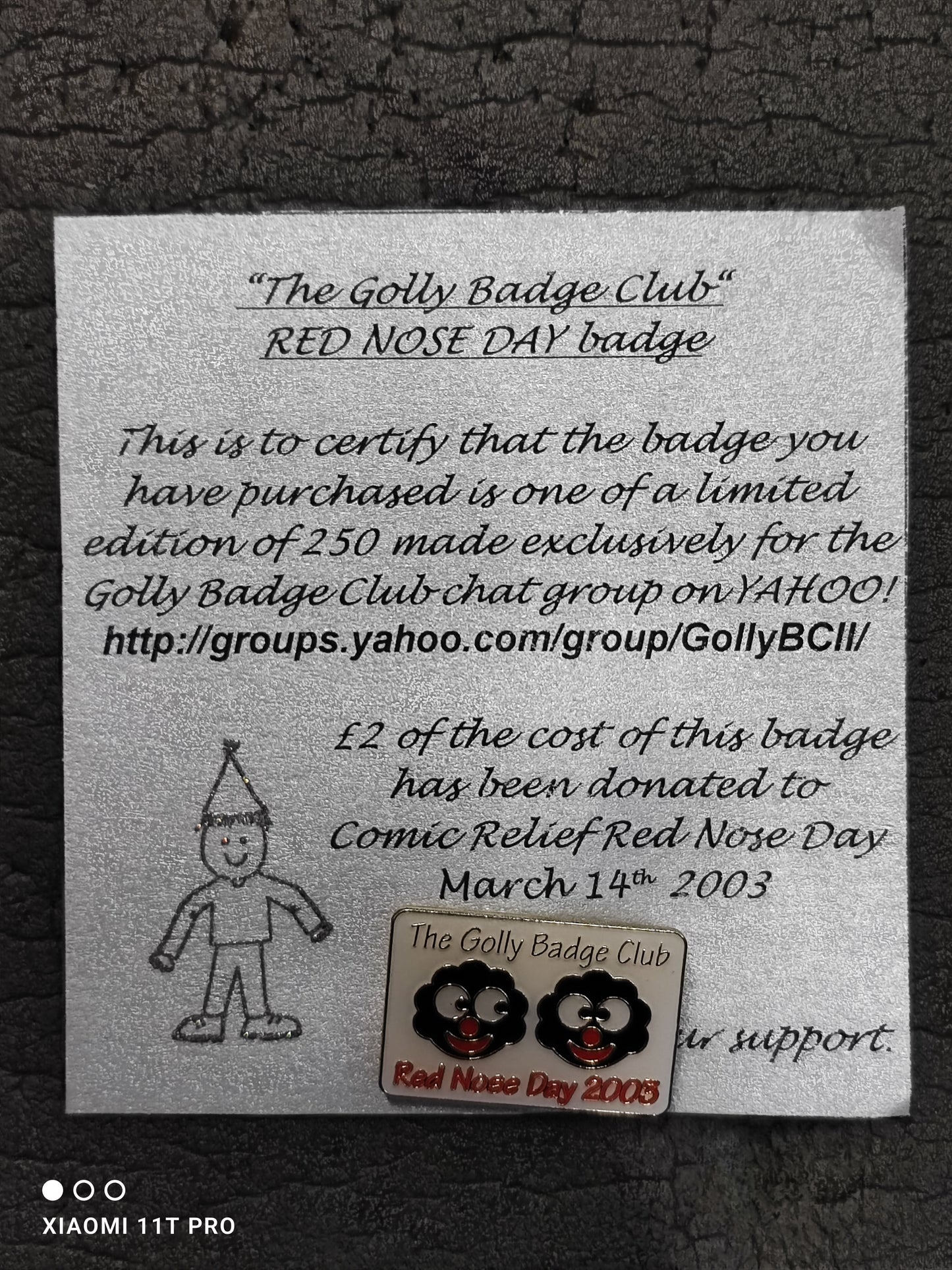 The Golly Badge Club Red Nose Day 2005