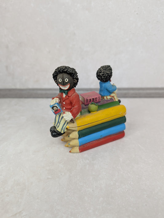 Two Gollys Sitting on Pencils Trinket Box