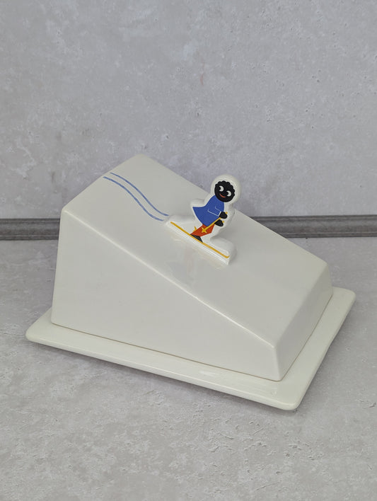 Ultra Rare 1980s Robertsons Silver Crane Skier Cheese Dish