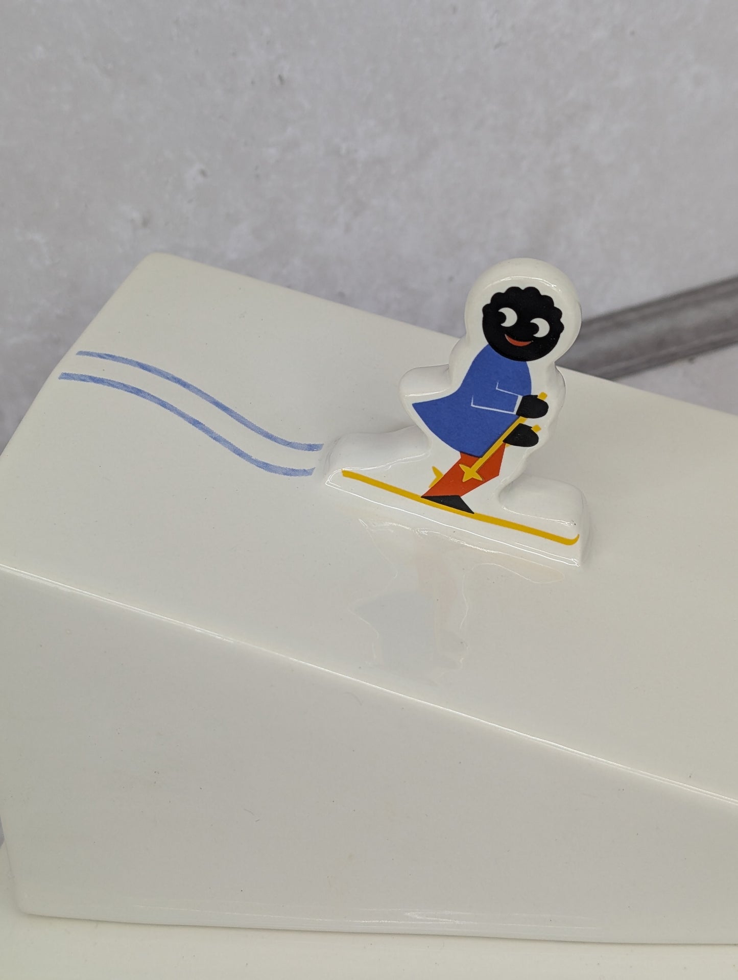 Ultra Rare 1980s Robertsons Silver Crane Skier Cheese Dish