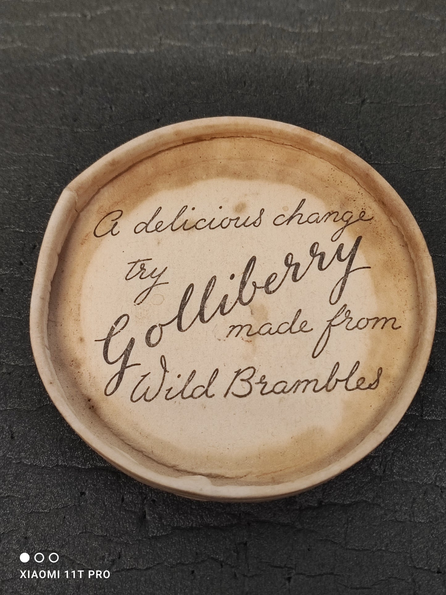 Yellow Paper Jar Lid Golliberry Advert