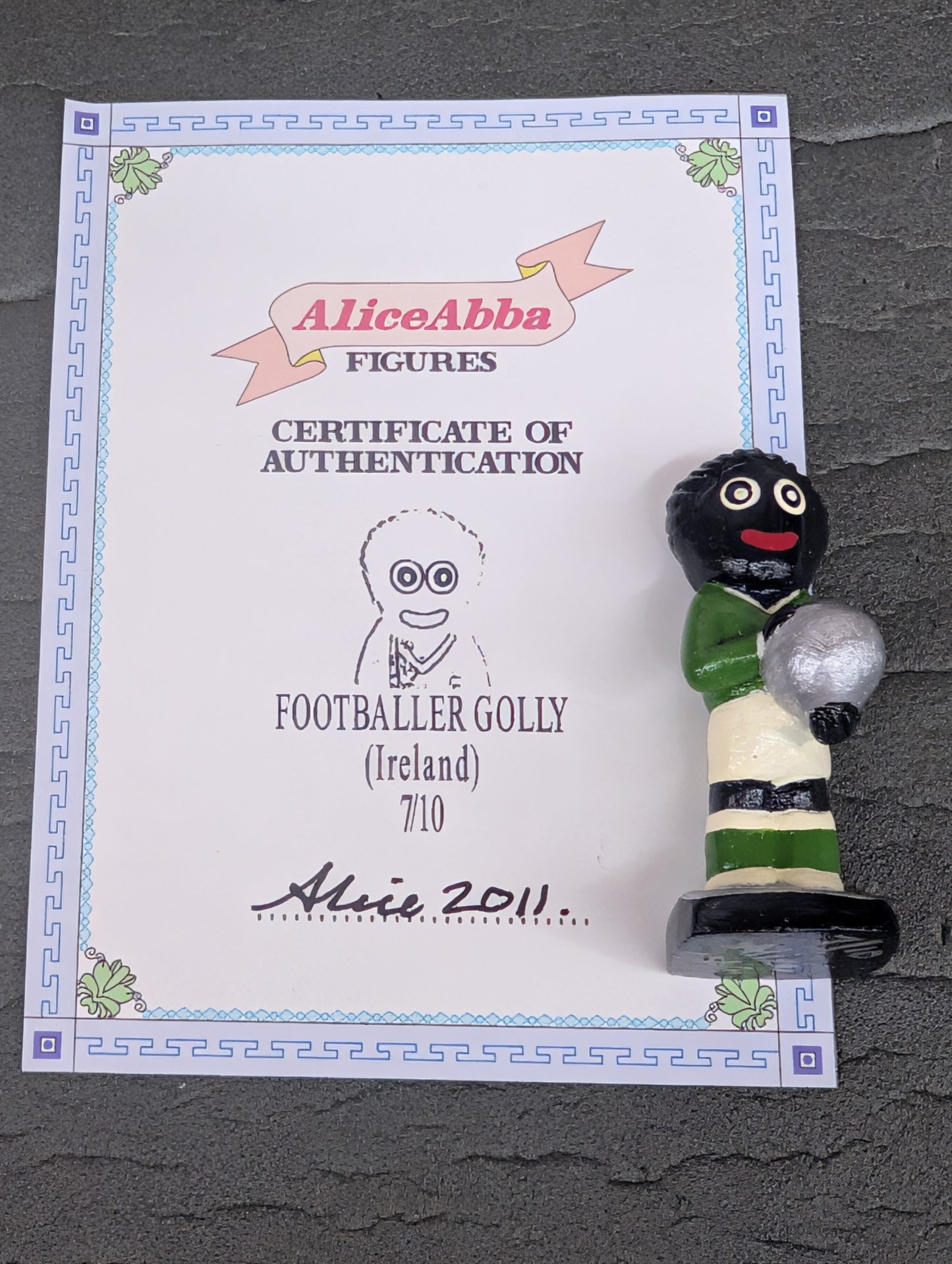 Alice Abba Ireland Footballer Golly 7/10 Signed with Cert