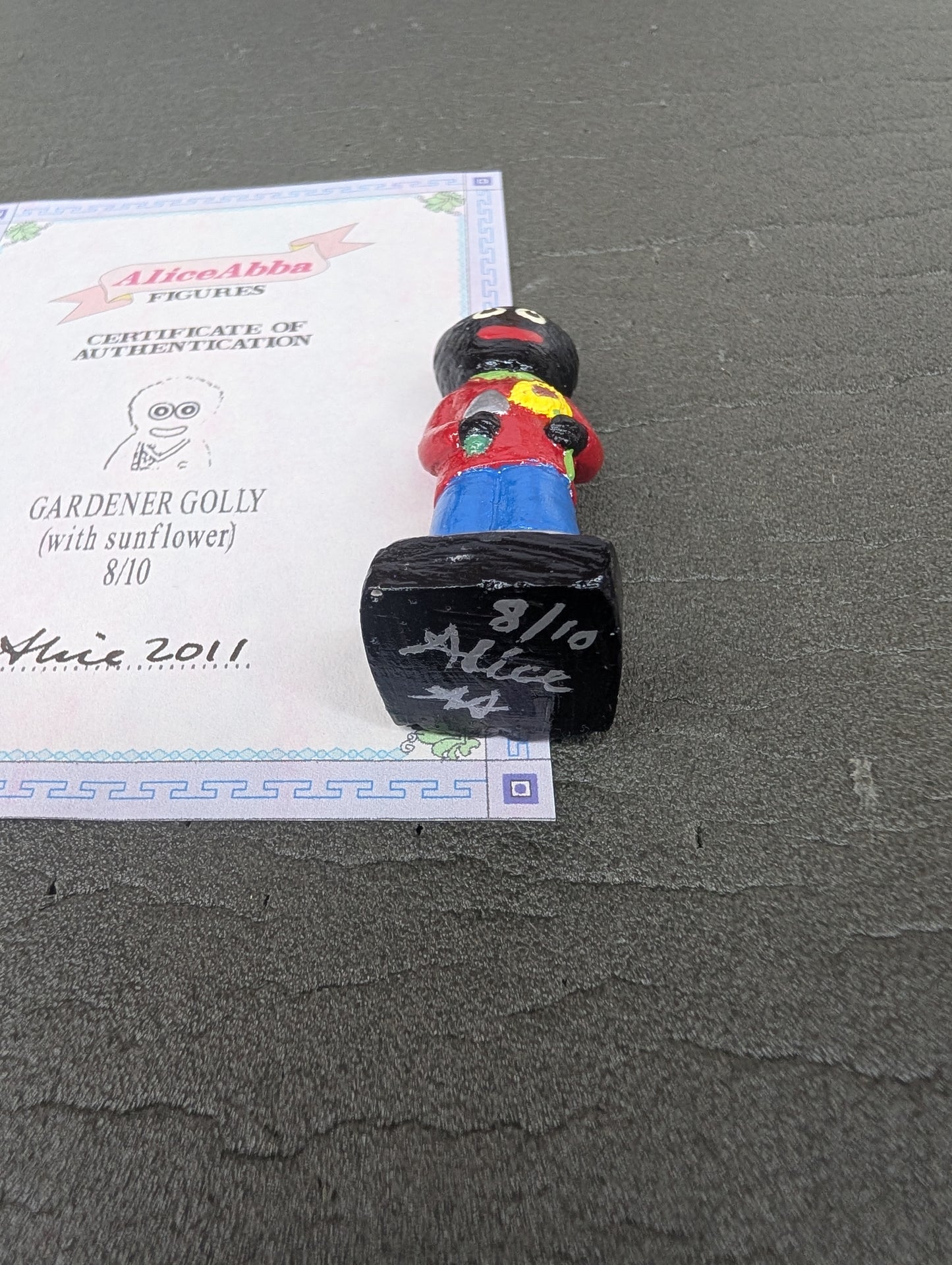Alice Abba Gardener with Sunflower Golly 8/10 Signed with Cert