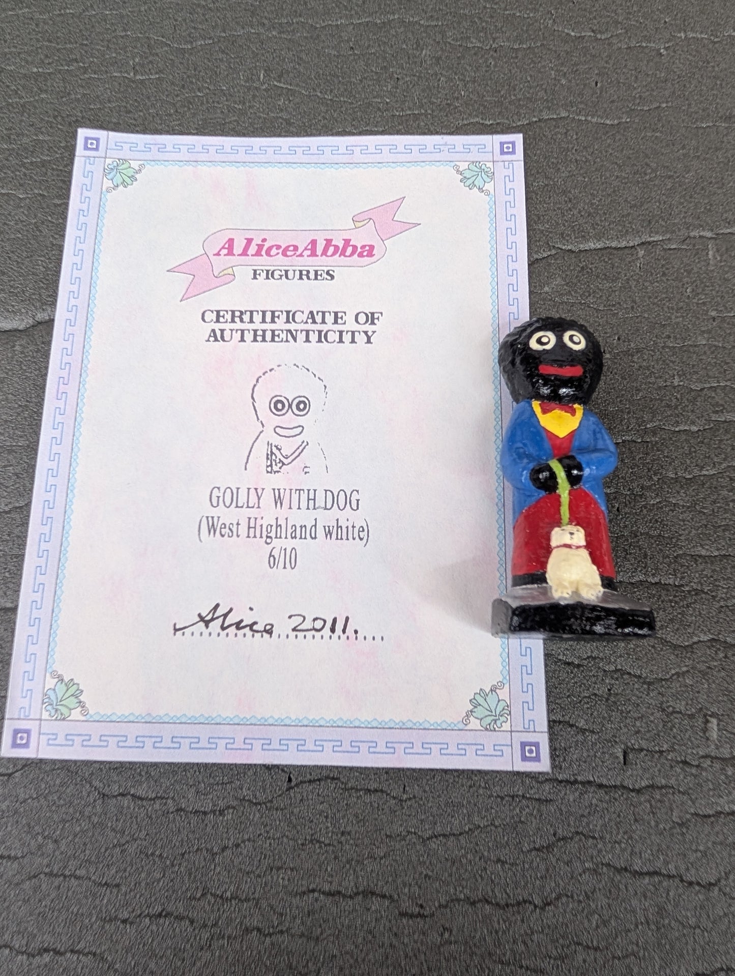 Alice Abba Golly with Dog 6/10 Signed with Cert