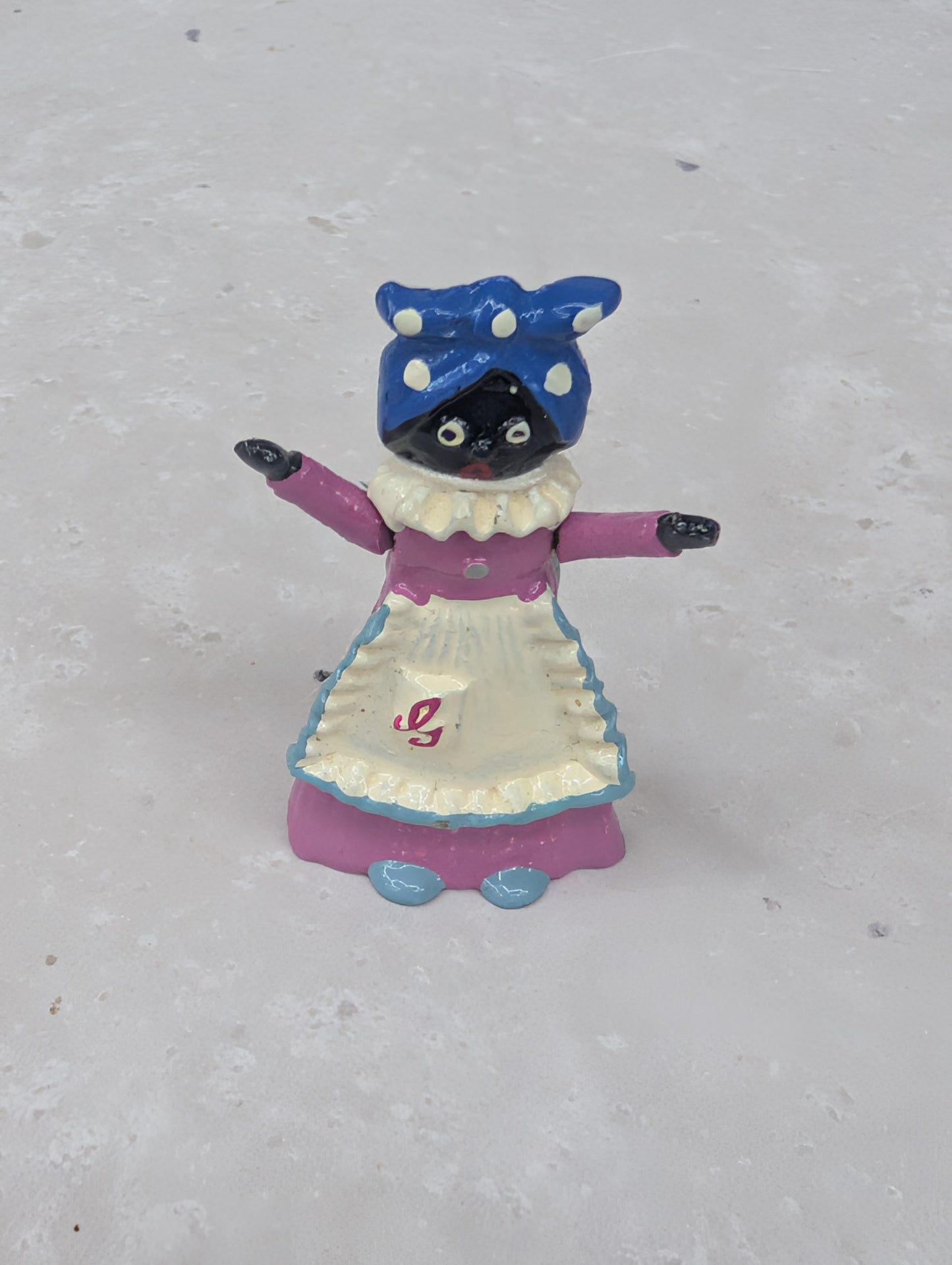 Small Lead Golly Girl Figure with Movable Arms
