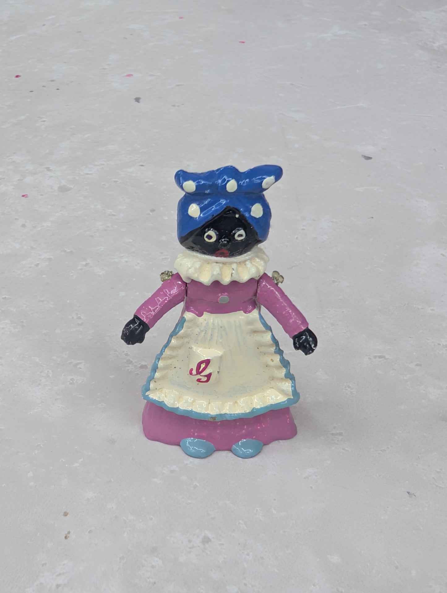 Small Lead Golly Girl Figure with Movable Arms