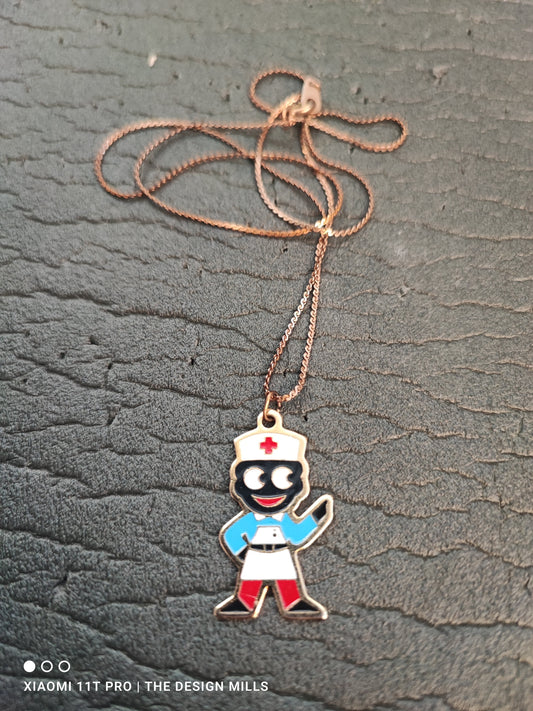 80s Nurse Pendant on Original Chain
