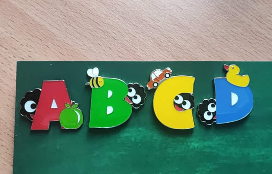 Alphabet Badges ABCD - ONGOING SET. image - GollyBadges.com