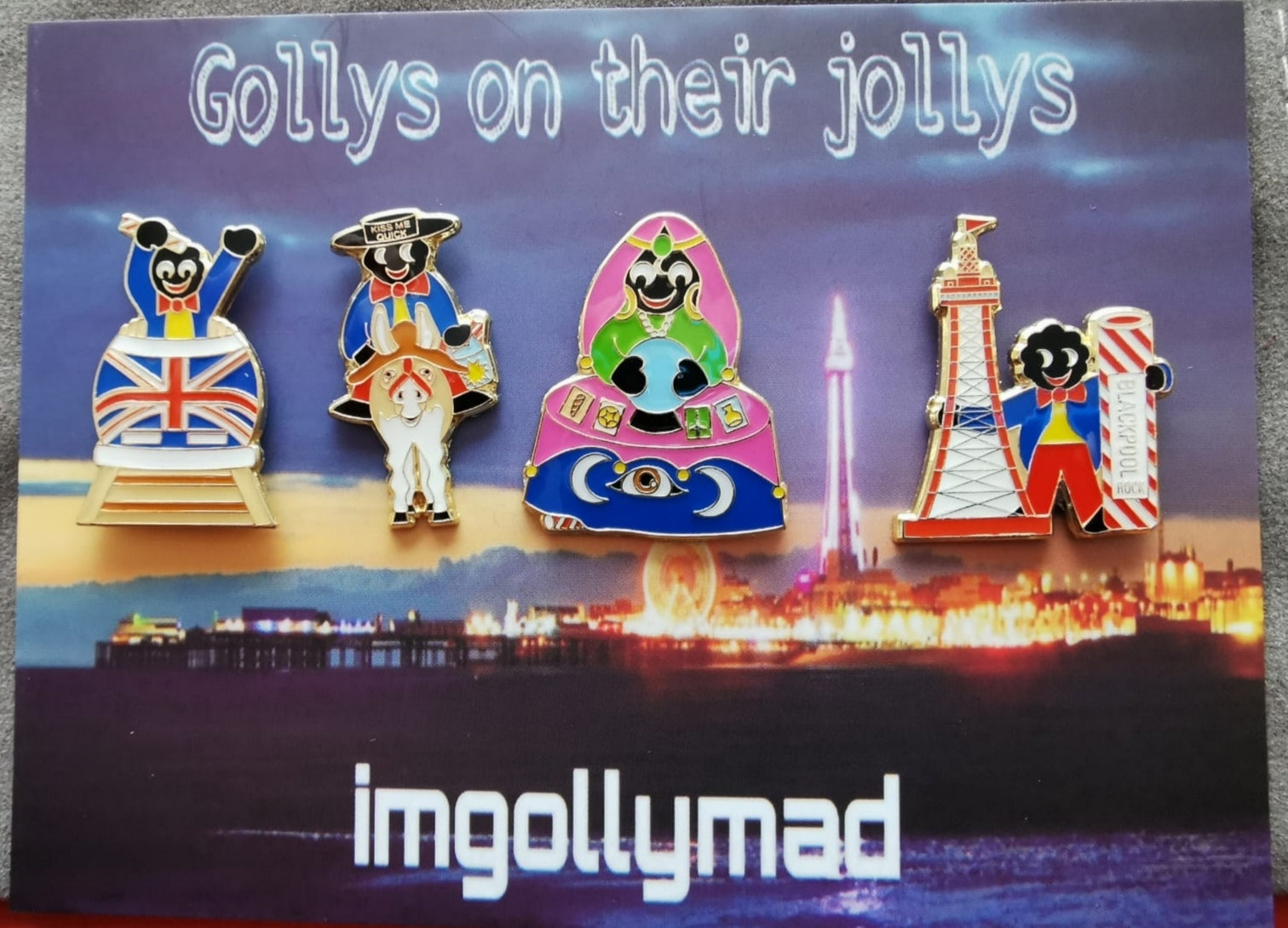 Blackpool Set of 4 Badges image - GollyBadges.com