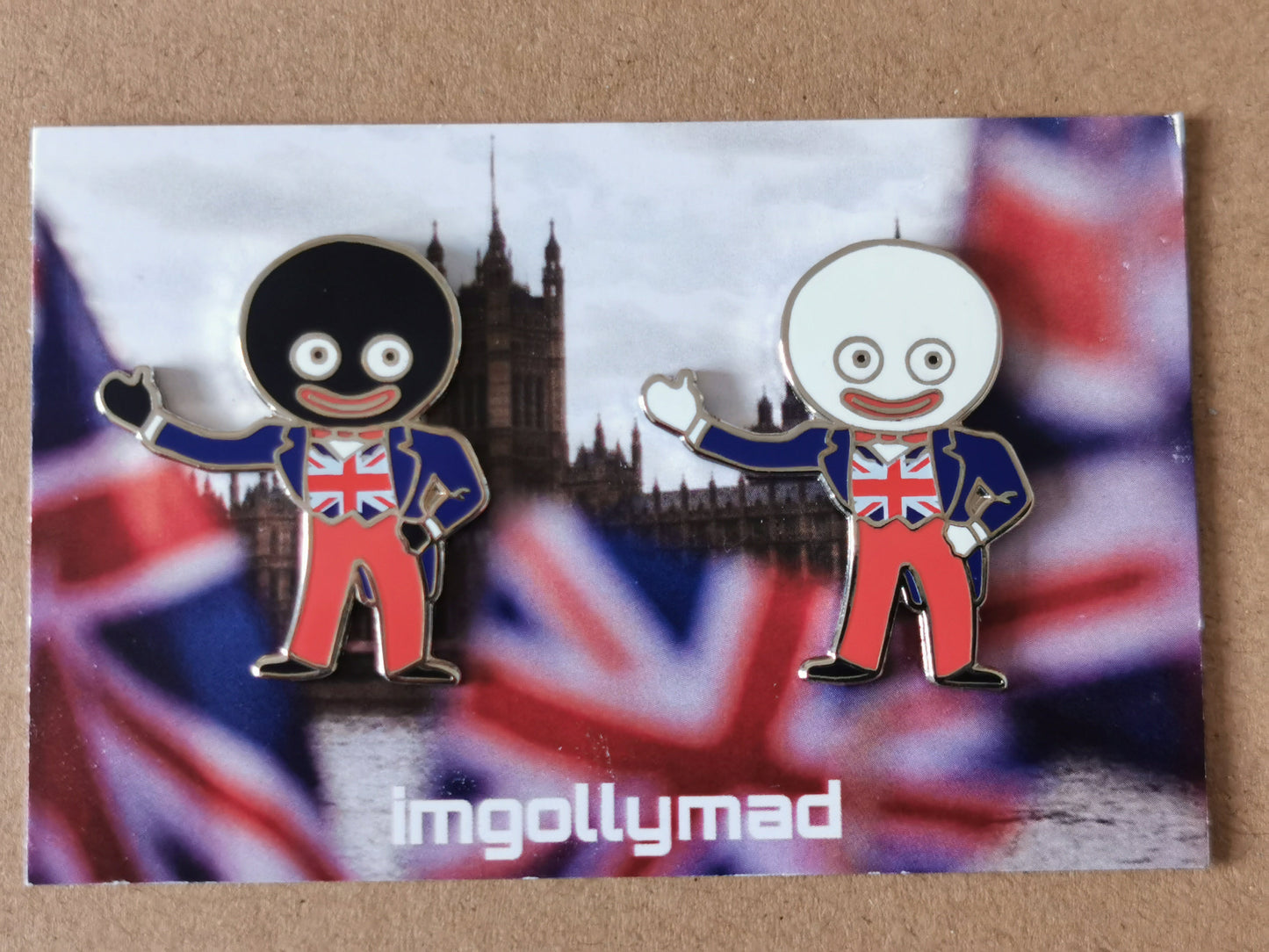 Cool Britannia Union Jack Special Pair of Badges image - GollyBadges.com