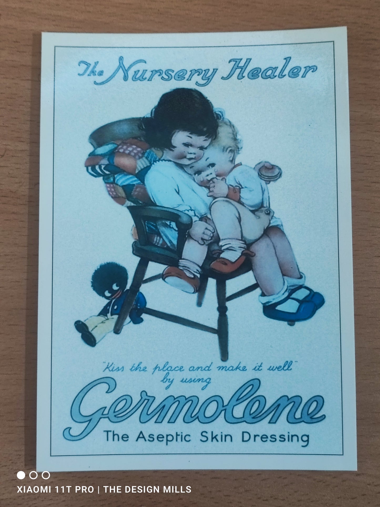 Germoline Advert with Golly, Postcard