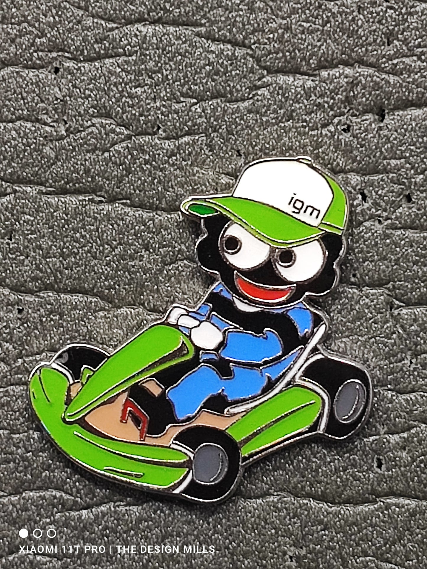 GoKart Green with Silver Base Metal