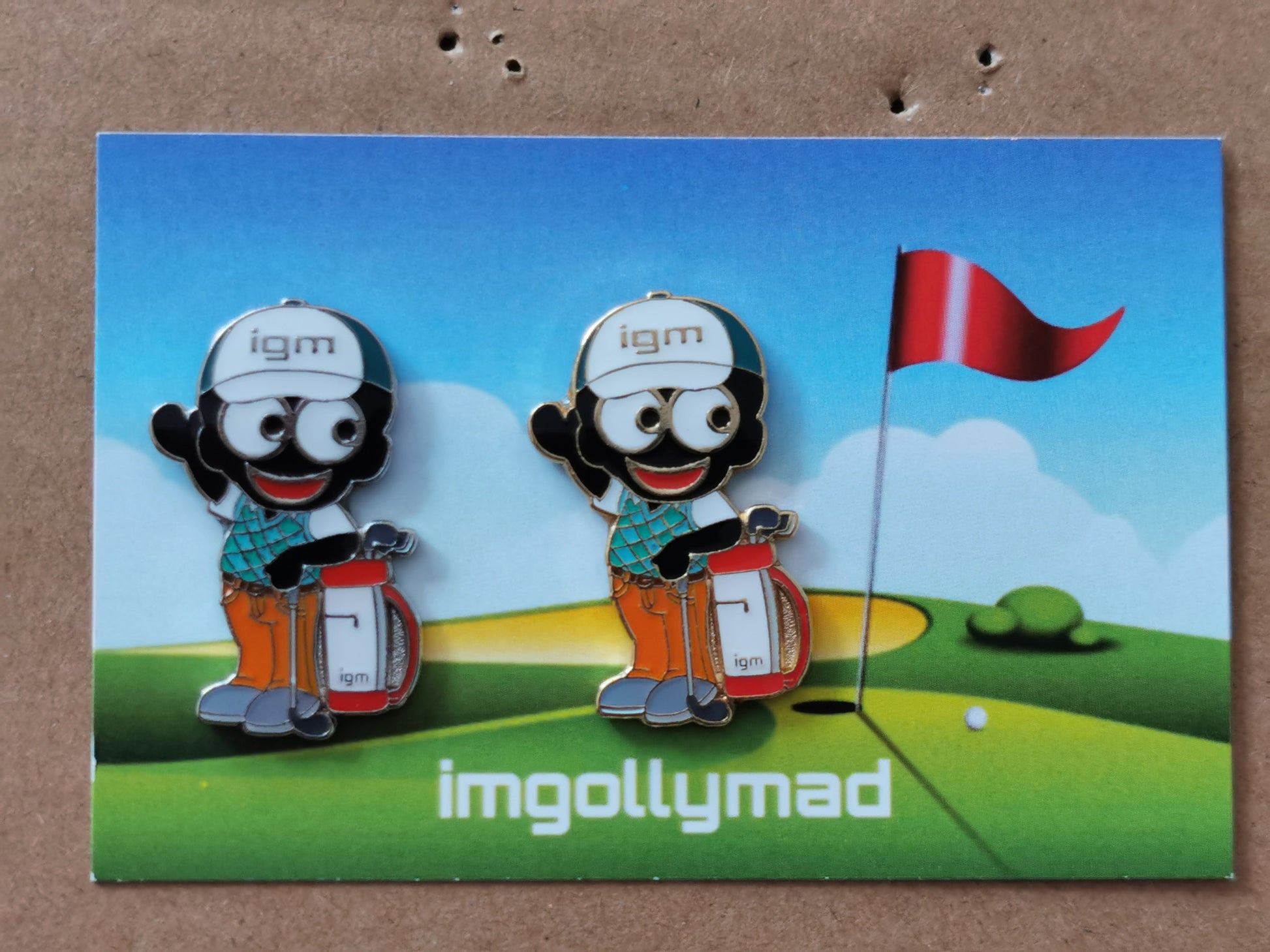 Golfer Pair of Badges image - GollyBadges.com