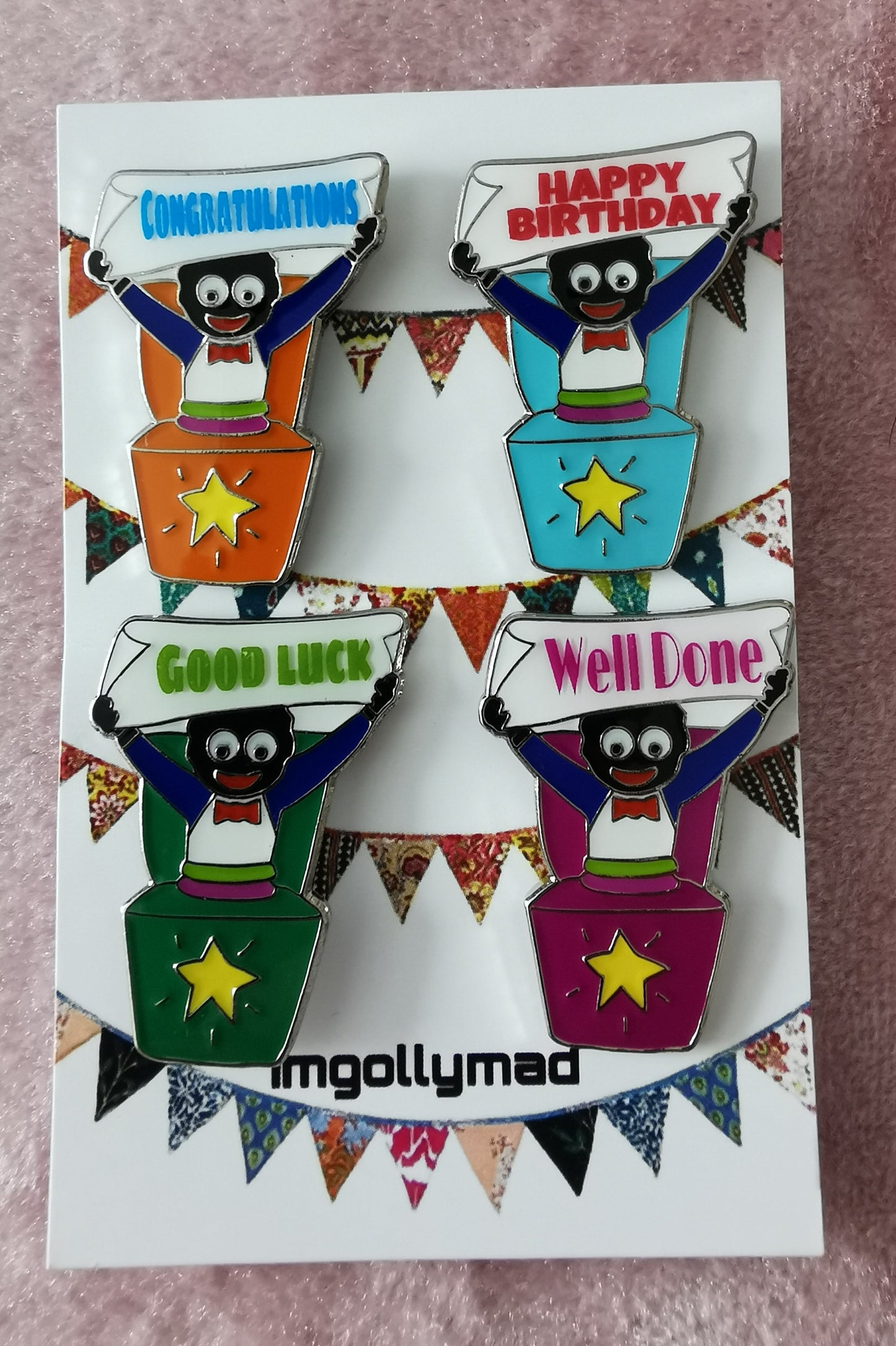 Golly in Box Set of 4 Badges image - GollyBadges.com