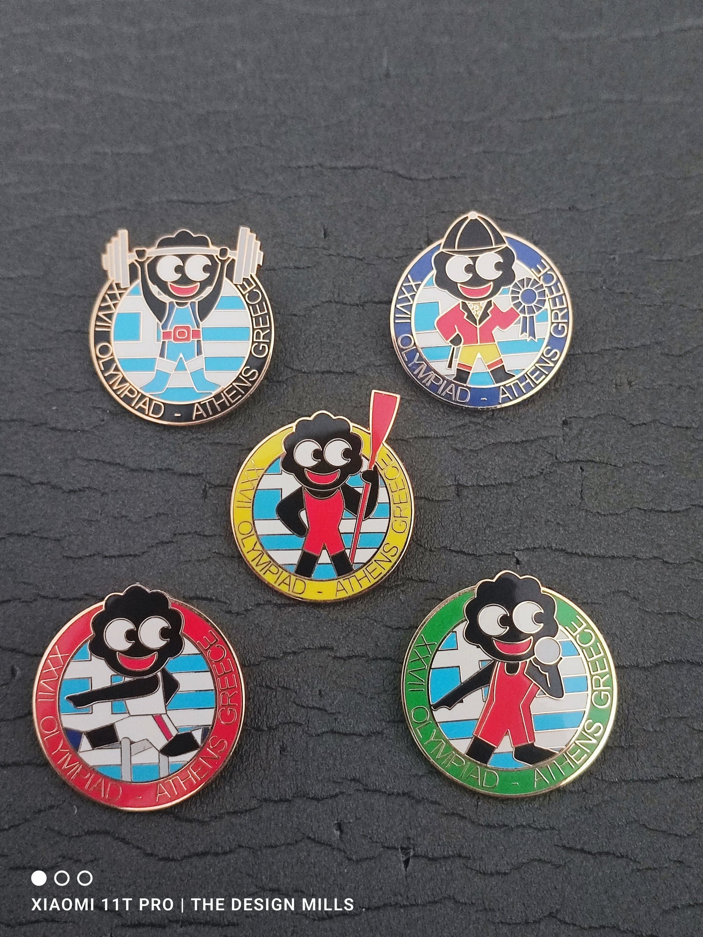 Greece Olympics Full Set of 5 Badges