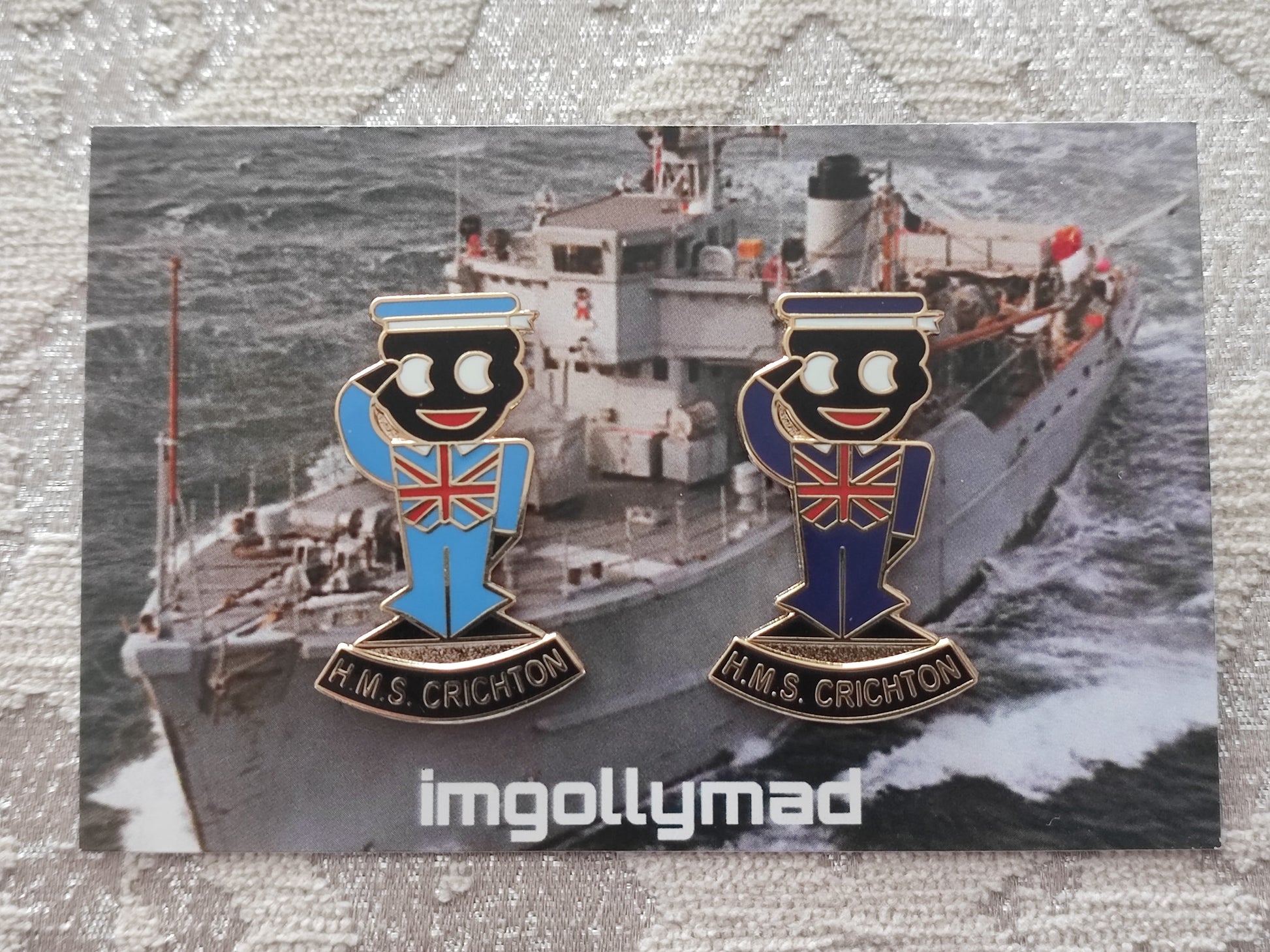 HMS Crichton Pair of Badges image - GollyBadges.com
