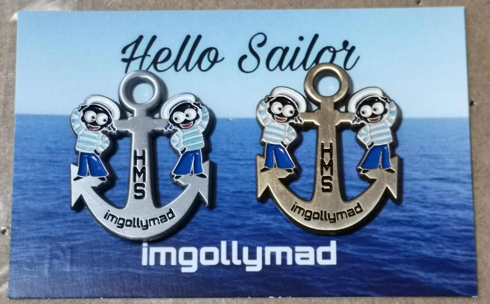 HMS imgollymad Sailor Pair of Badges image - GollyBadges.com