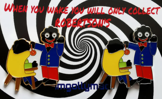 Hypnotized Golly Pair of Badges image - GollyBadges.com