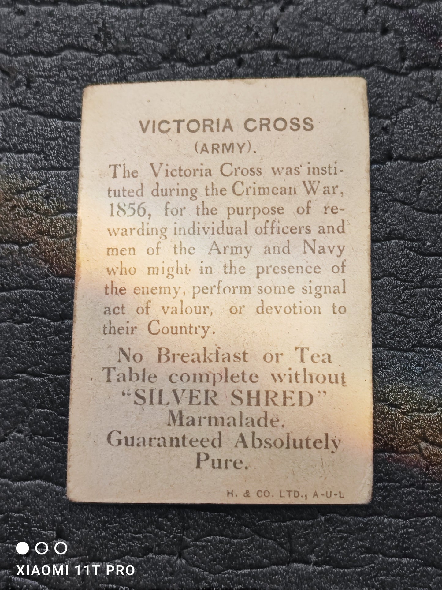 Medal Card - Victoria Cross