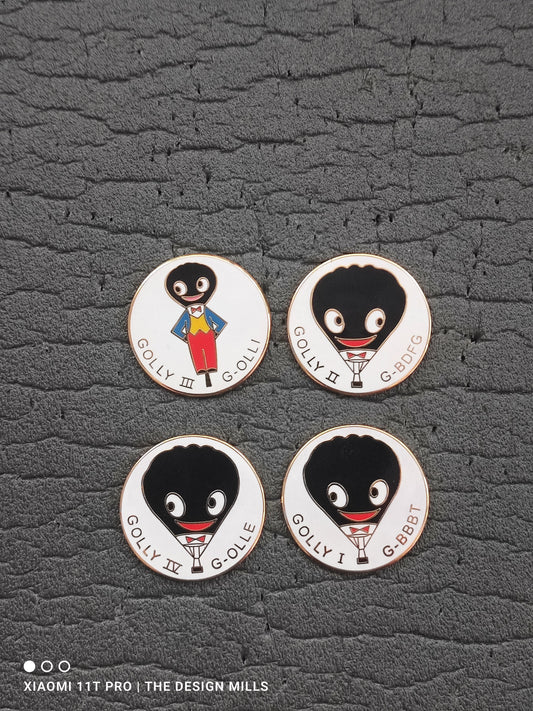 Non Robertsons Set of 4 White Balloon Badges