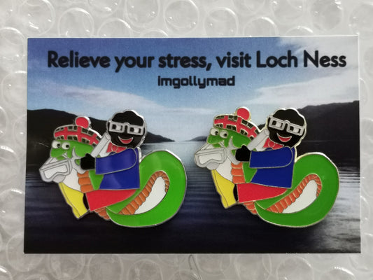 Paul and Nessie Pair of Badges image - GollyBadges.com