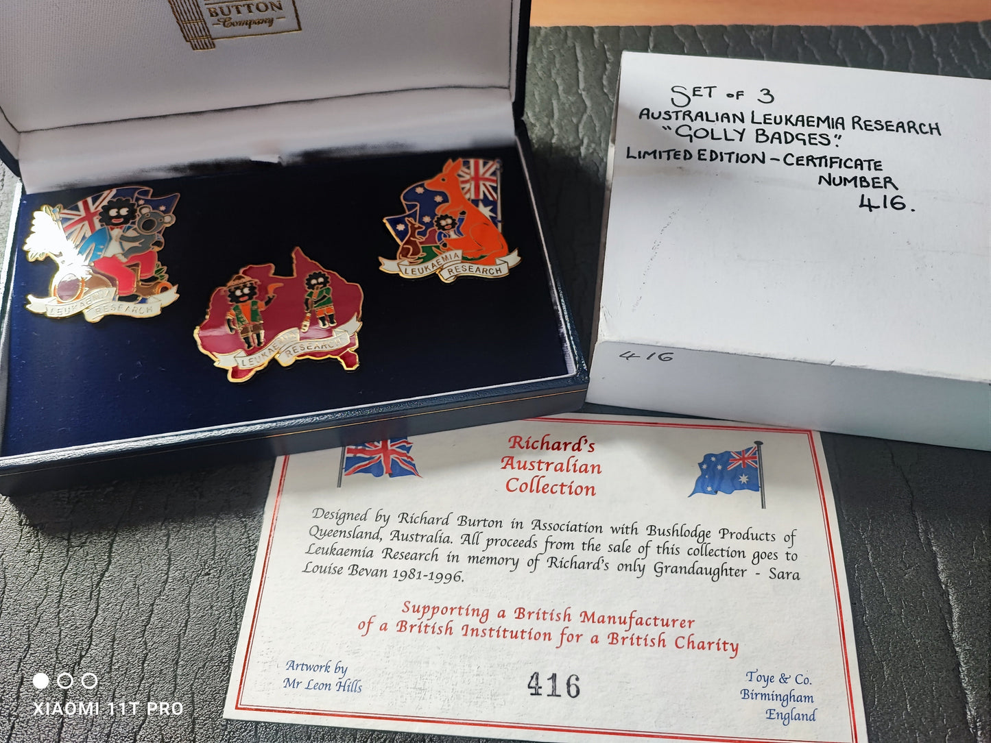 Set of 3 Australia Badges by Richard Burton, Boxed