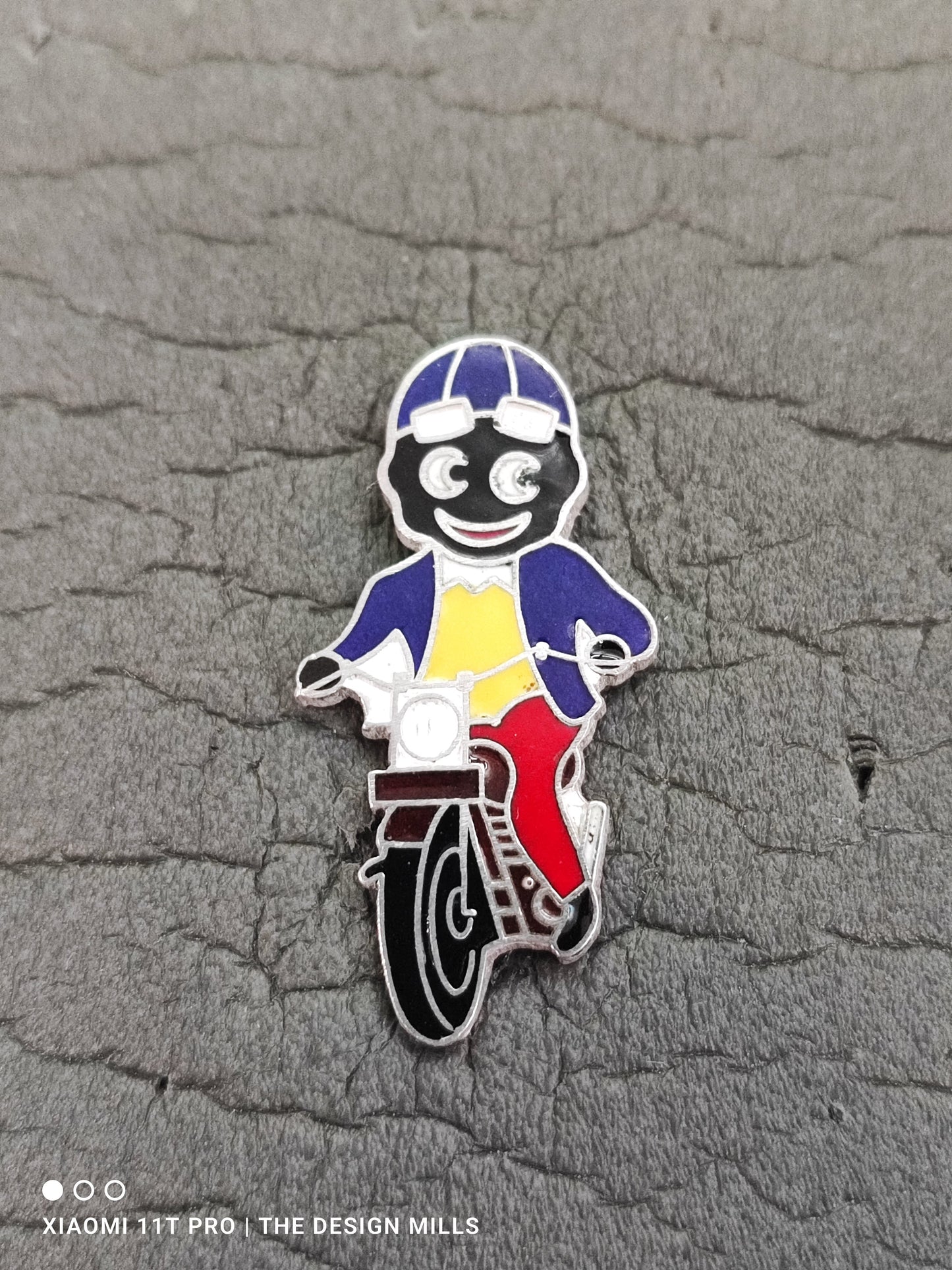 Sterling Silver Motorcyclist Light a Yellow Waistcoat