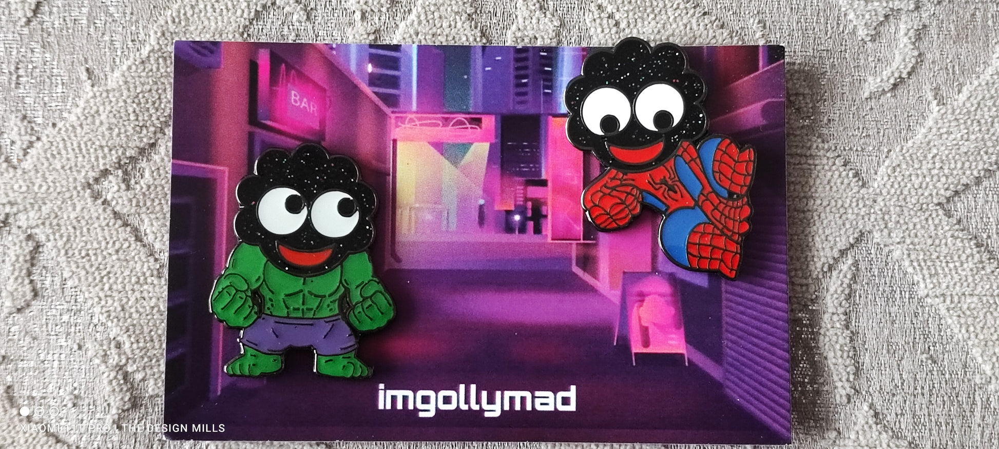 Superheroes Glitterheads Set of 4 Badges image - GollyBadges.com