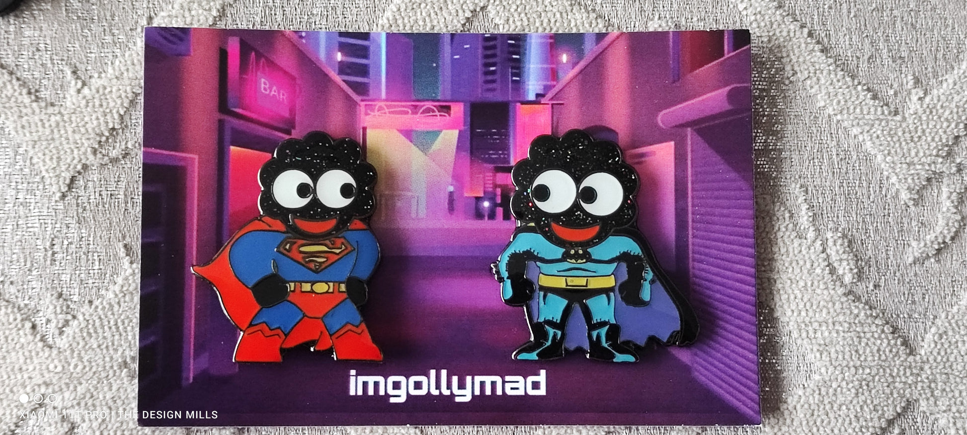 Superheroes Glitterheads Set of 4 Badges image - GollyBadges.com